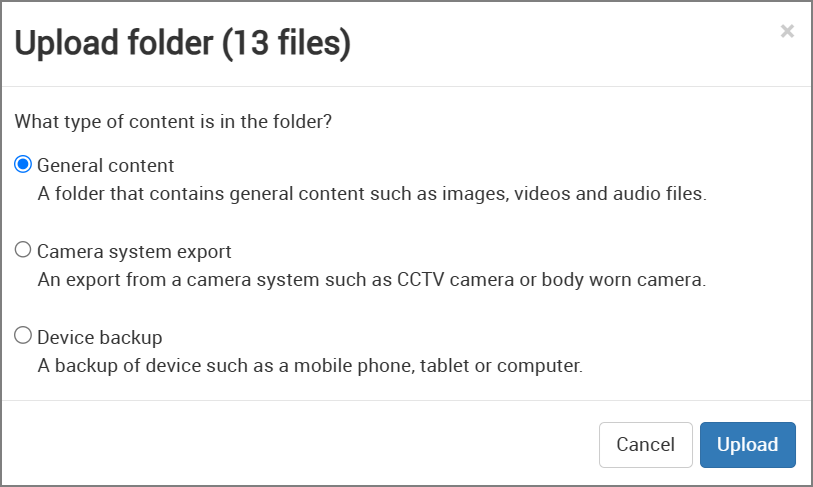 Upload type modal dialog 2.4 (Juliett)